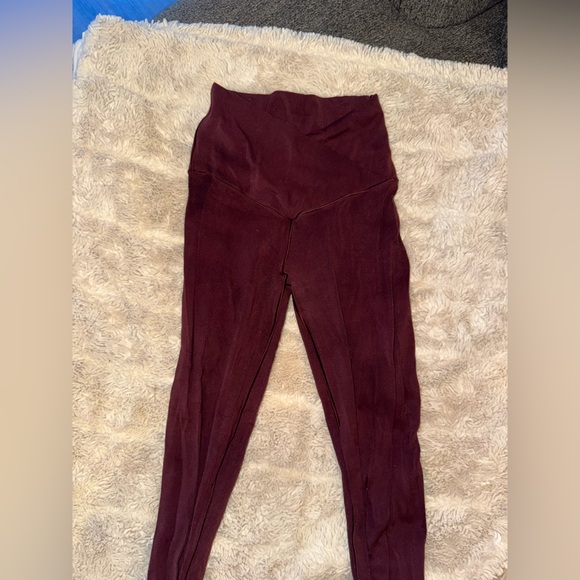 Aerie Women's Burgundy and Red Leggings Flare Crossover V waist High strechy XXS - Picture 4 of 8